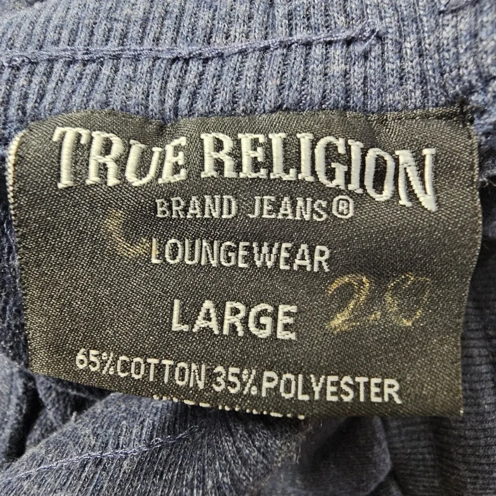 True Religion Buddha Joggers Navy Mens L SHORT 25.5‎ Inseam Read Description